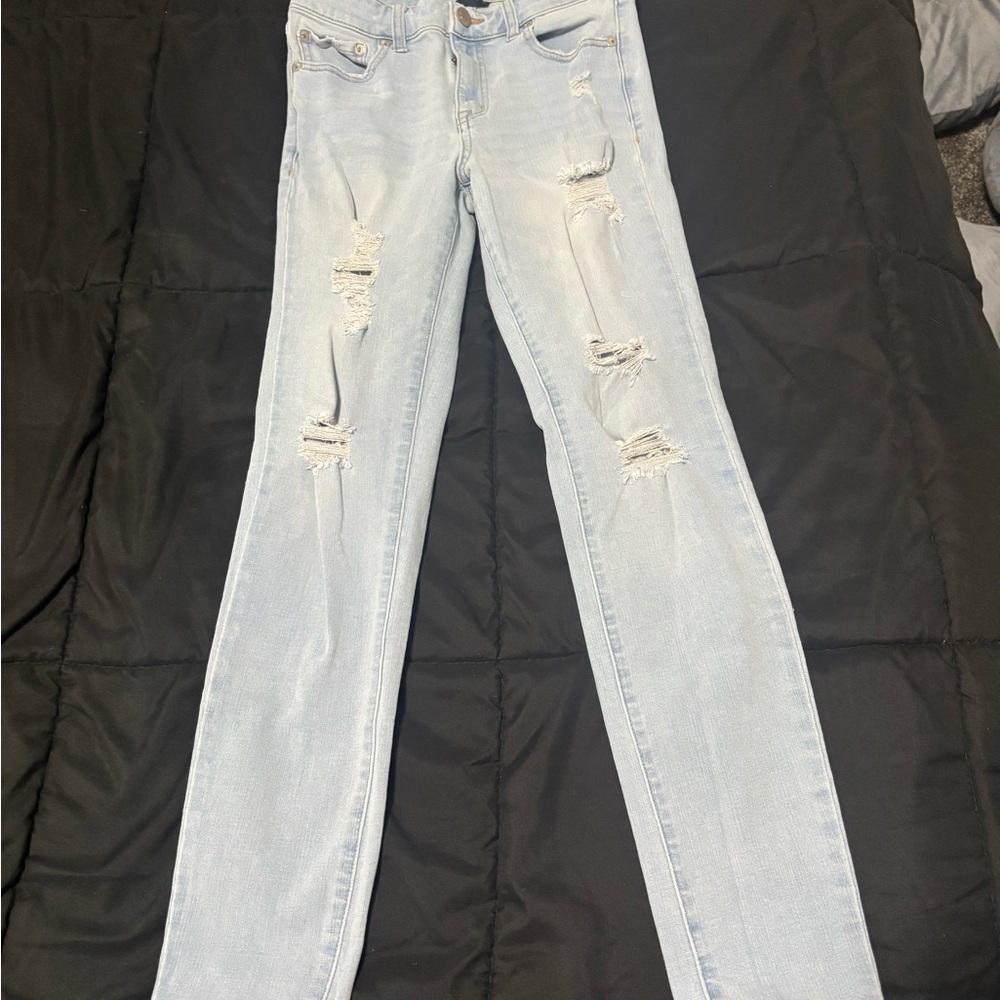 Light Blue Distressed Women's Jeans